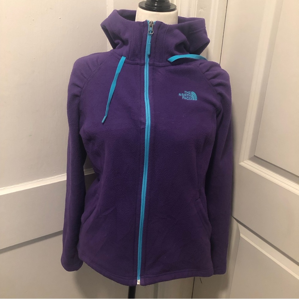 The North Face Women's Purple Fleece Jacket with Blue Trim